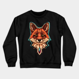 Red fox head, kitsune fox graphic Crewneck Sweatshirt